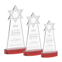 Star of David Award on Alberton Base - Red