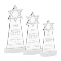 Star of David Award on Alberton Base - White