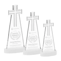 Cross Award on Alberton Base - White