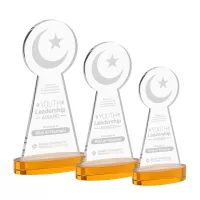 Crescent & Star Award on Alberton Base - Amber