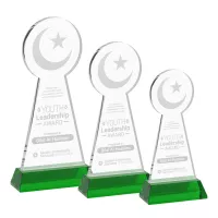 Crescent & Star Award on Hartford Base - Green