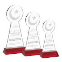 Crescent & Star Award on Hartford Base - Red