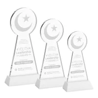 Crescent & Star Award on Hartford Base - White