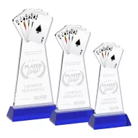Poker Award on Hartford Base - Blue