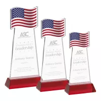 Flag Award on Hartford Base - Red