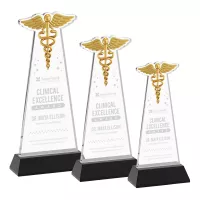 Caduceus Award on Hartford Base - Black