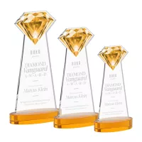 Gemstone Award on Alberton Base - Amber