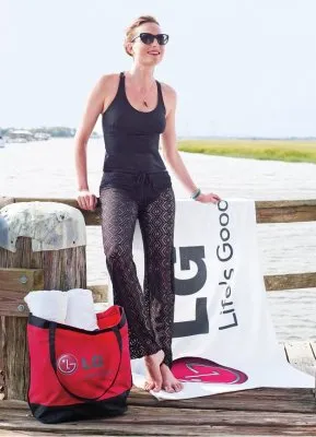 White 36" x 70" 20lb Signature Beach Towel