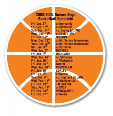 Magnet - Round Basketball Schedule