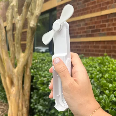 Whirl 4" 1 Fan - Phone Stand, Flashlight and Mirror