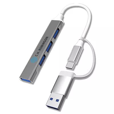 Aluminum USB Type-C/Type-A 3-in-1 Hub