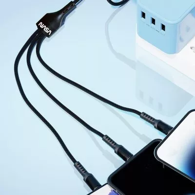 60W PD 3-in-1 Braided Data Cable