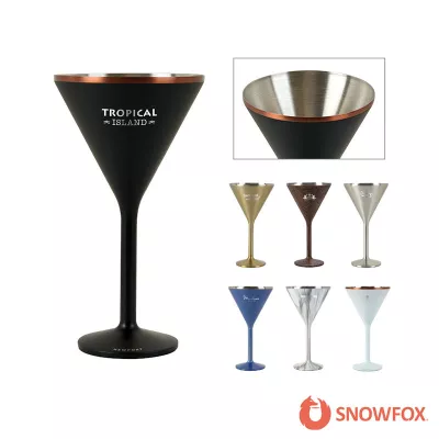 Snowfox 8 oz. Double Wall Steel Stemmed Martini Glass