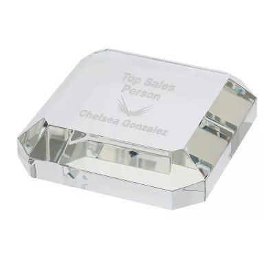 Taranto Square Crystal Paperweight