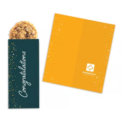 One Color Foil-Stamped Stock Congratulations Sweeter Cards with Oatmeal Raisin Cookies