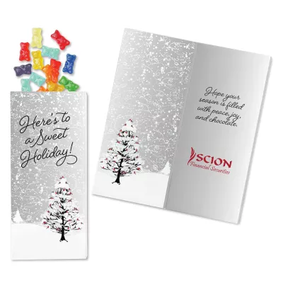 One Color Foil-Stamped Stock Cardinals Sweeter Cards with Albanese® Gummi Bears