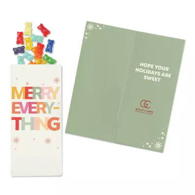 One Color Foil-Stamped Stock Holiday Sentiment Sweeter Cards with Albanese® Gummi Bears
