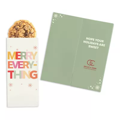 One Color Foil-Stamped Stock Holiday Sentiment Sweeter Cards with Oatmeal Raisin Cookies