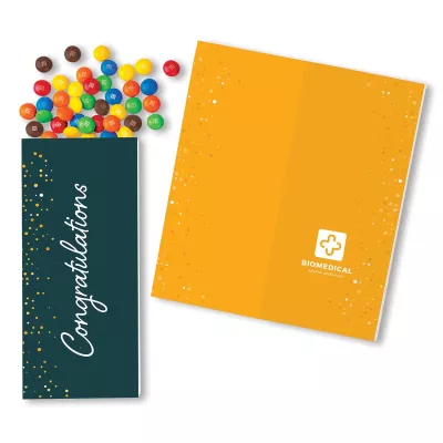 One Color Foil-Stamped Stock Congratulations Sweeter Cards with Candy Coated Chocolate Bitz