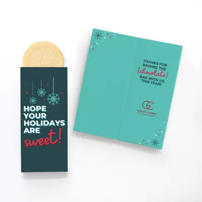 One Color Foil-Stamped Stock Holiday Sentiment Sweeter Cards with Sugar Cookies
