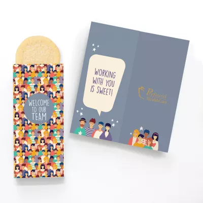 One Color Foil-Stamped Stock Welcome Sweeter Cards with Sugar Cookies