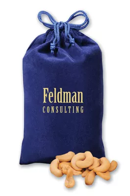 Blue Velour Gift Bag w/Extra Fancy Cashews