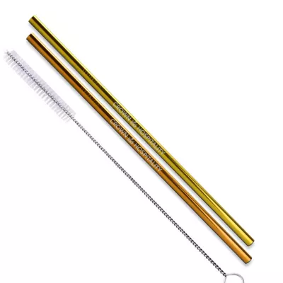 Straight Stainless Steel Straws: Set of 2" Gold and/or Copper
