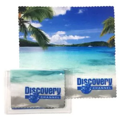 6"x6" Microfiber Full Color Cloth w/Clear Pouch