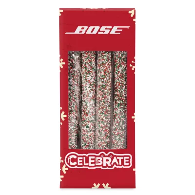 Holiday Chocolate Dipped Non Pareil Pretzel Rods