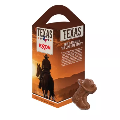 Souvenir Tote Box with Cowboy Boot & Hat Shaped Chocolate