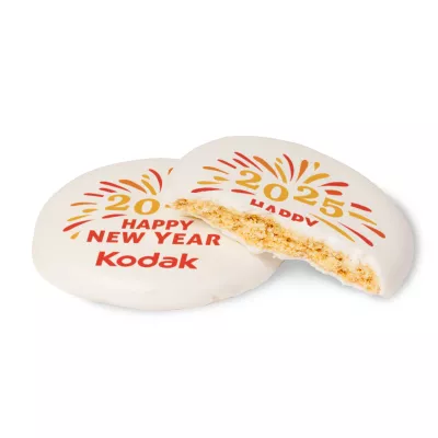 Iced Round Vanilla Cookie- Custom Logo