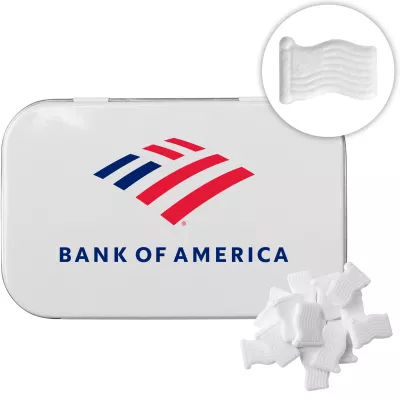 Rectangular Tin with American Flag Shaped Mints