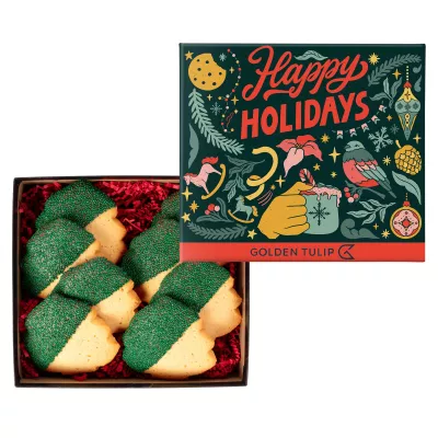 Decadent Christmas Tree Cookies in Gift Box