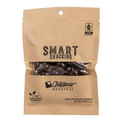 Fair Trade Dark Chocolate Almonds in Eco Kraft Pouch