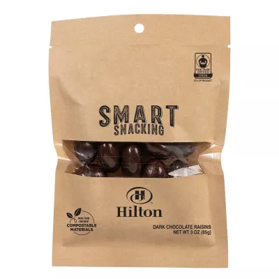 Fair Trade Dark Chocolate Raisins in Eco Kraft Pouch