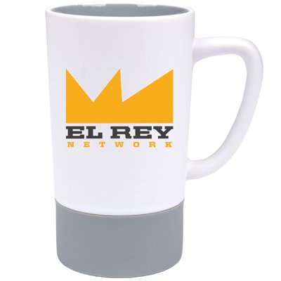 16 oz Grey In White Matte Out Combo Mug with Grey Silicone Sleeve