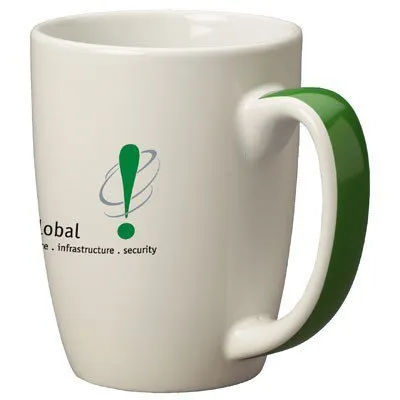 11oz Green Handle Accentua Mugs