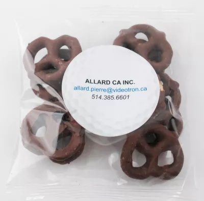 2 Oz. Handfuls of Milk Chocolate Mini Pretzels