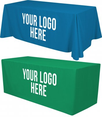 8ft Tablecloth with 1 Color Logo - Heat Transfer