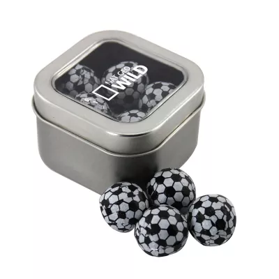 Window Tin w/Chocolate Soccer Balls