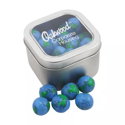 Window Tin w/Chocolate Globes