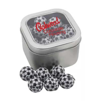 Window Tin w/Chocolate Soccer Balls
