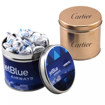 Round Tin w/Hershey Kisses