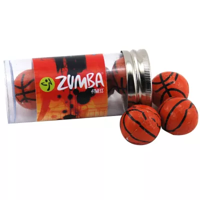 Tube w/Chocolate Basketballs