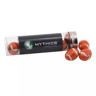 Tube w/Chocolate Footballs