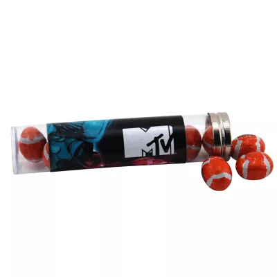 Tube w/Chocolate Footballs