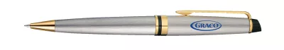Waterman® Expert Stainless Steel Ballpoint Pen w/Gold Trim