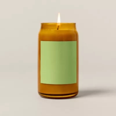 Beer Can Glass Candle - Label