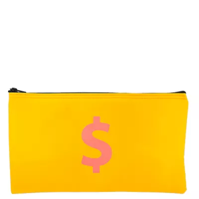 Horizontal Laminated Nylon Bank Bag w/Zipper