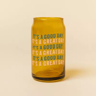 Amber Beer Can Glass